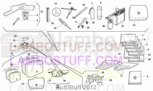 2013 Lamborghini GALLARDO LP 550-2 COUPE EUROPE ACCESSORIES (012.01.00)
